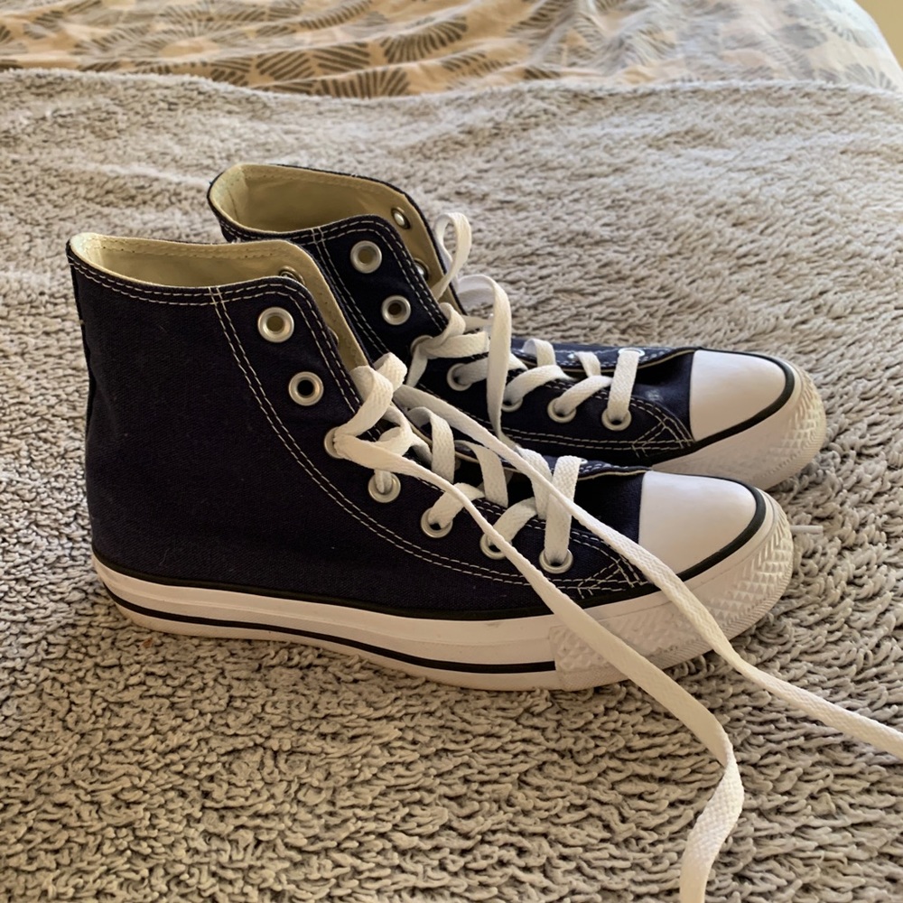 Navy high top Converse